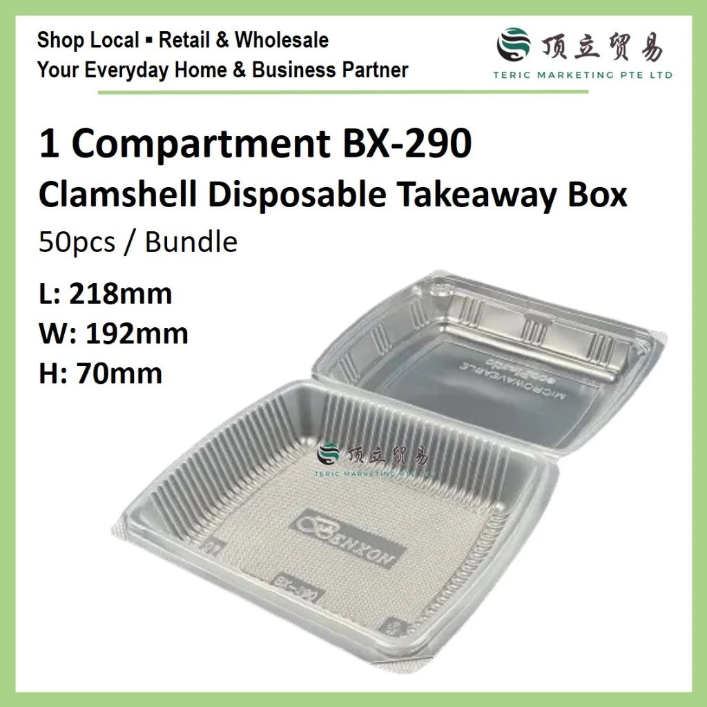 BX290 Plastic Clamshell Disposable Takeaway Box | Bundle