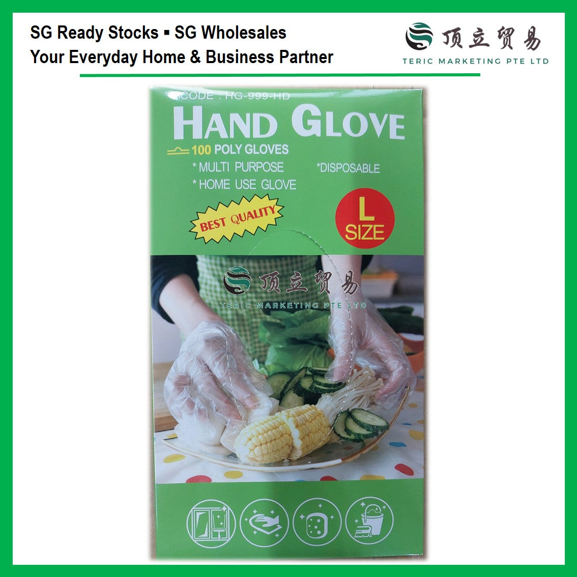HDPE Clear Gloves L | Disposable Plastic Gloves Singapore