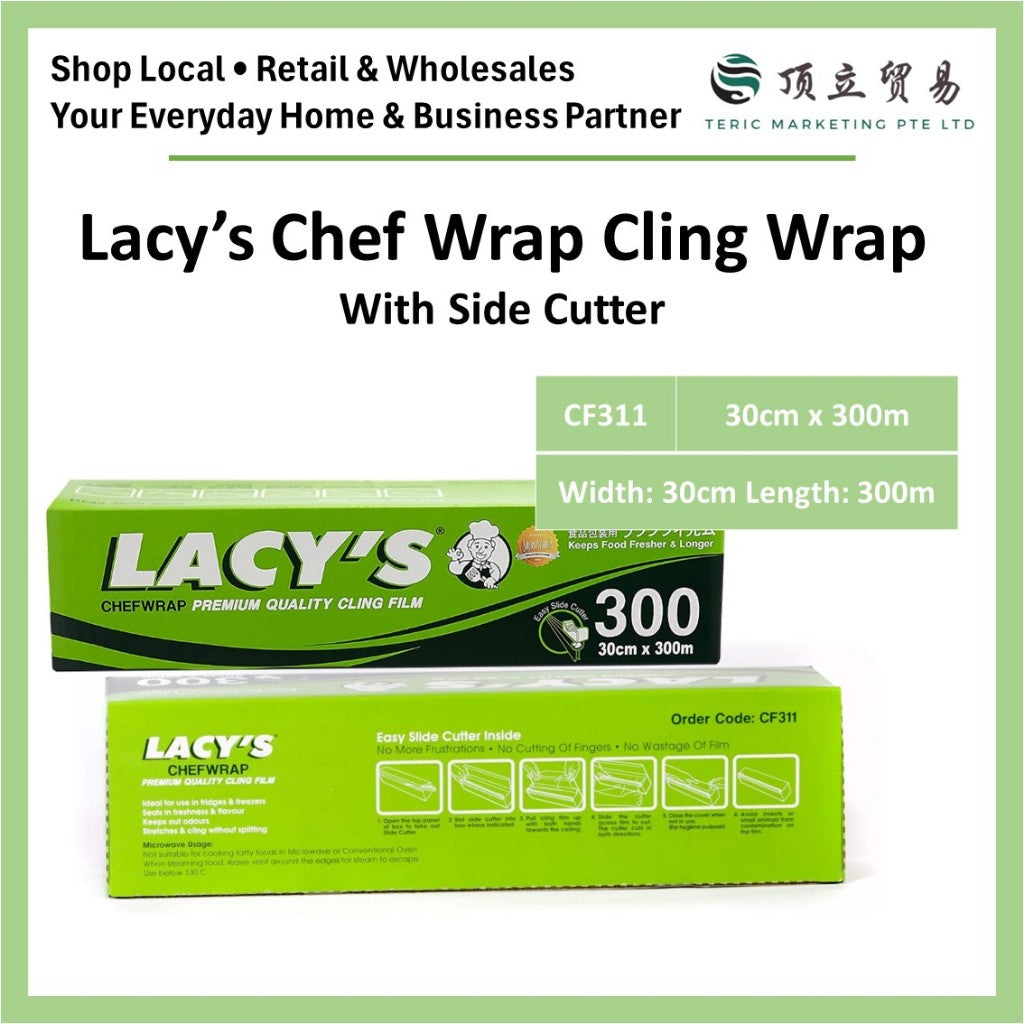 Lacy Cling Wrap CF311 30cm x 100m with Cutter | Food Grade Singapore